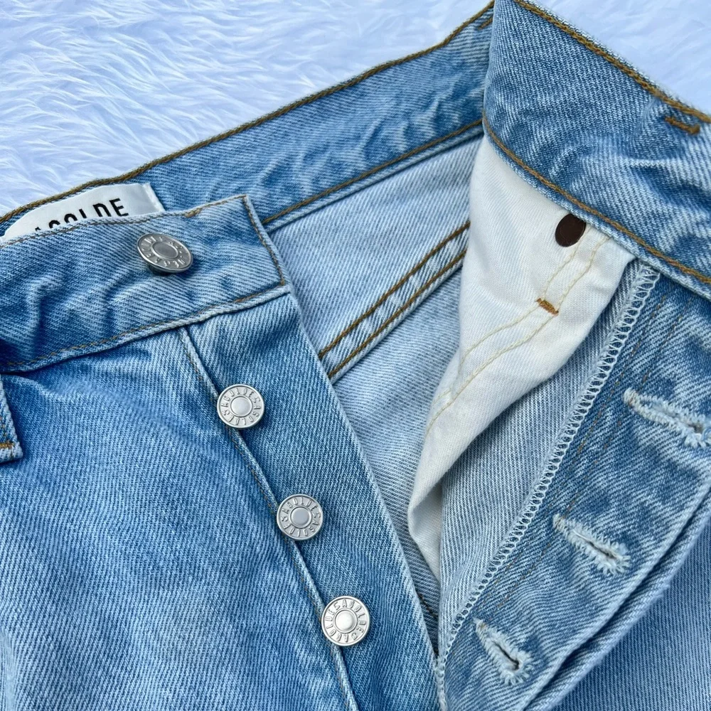 AGOLDE Riley High Rise Straight Crop Distressed Jeans - Picture 7 of 9